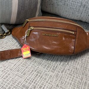 Michael Kors Tan Leather Belt Bag
